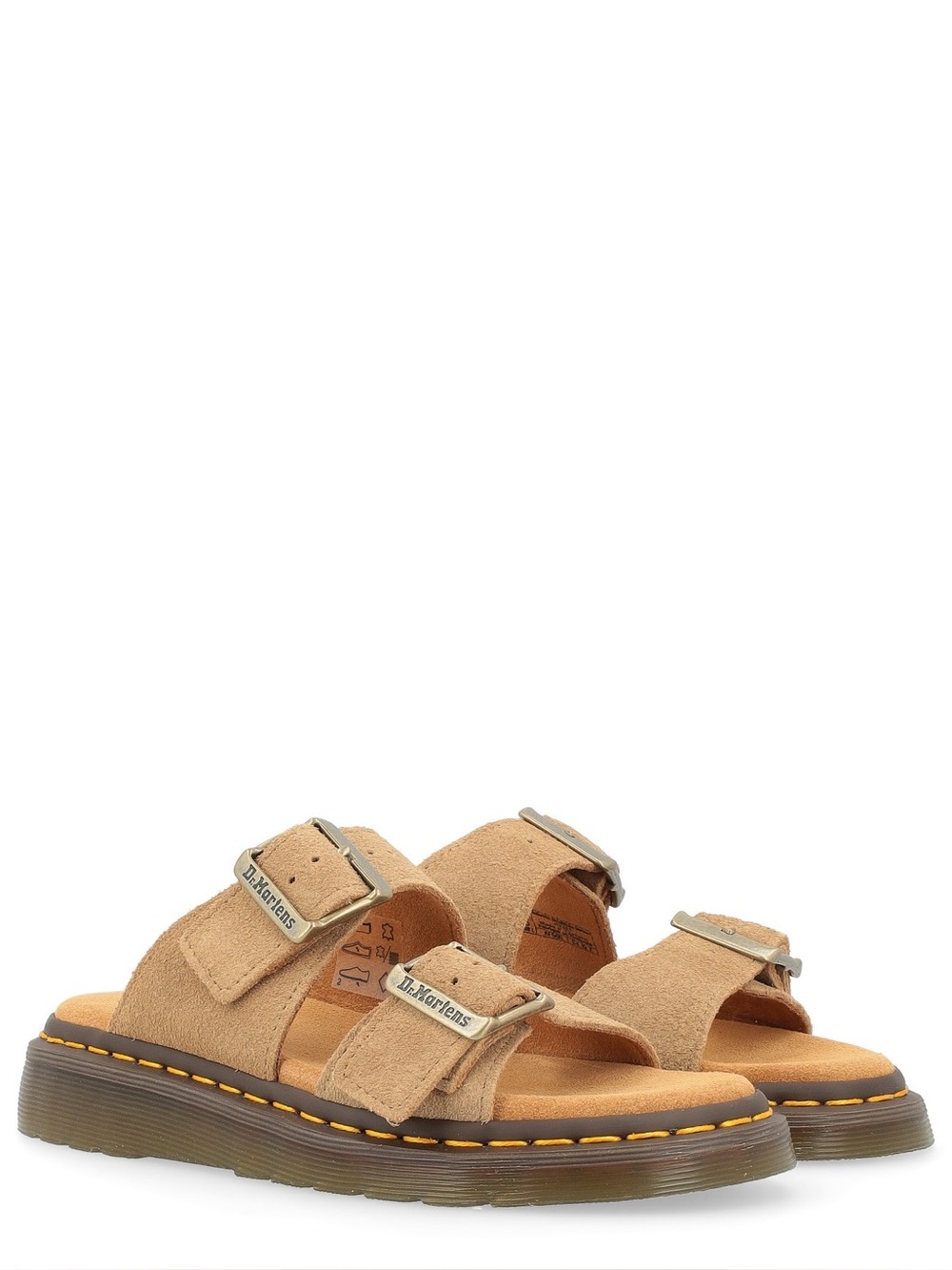 Dr. Martens Women’s Size 7 Josef Buckle Slides Beige Suede Leather NWOB